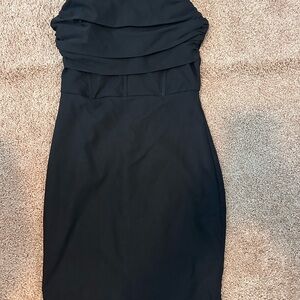 Blue Blush Black Strapless Mini Dress